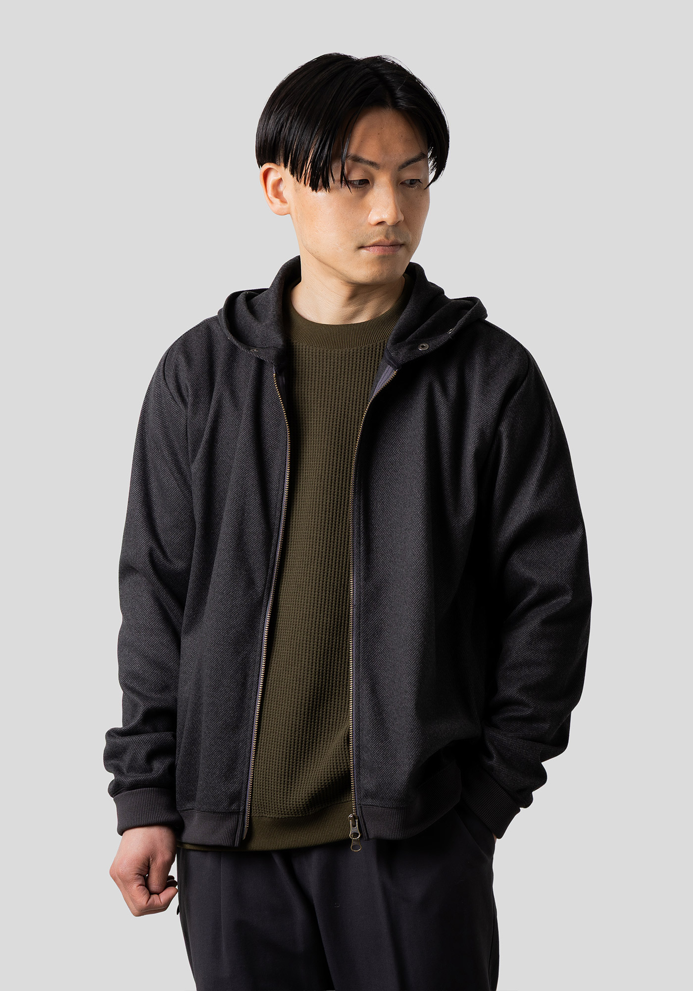 フランネルニットZIPパーカー｜narifuri オンラインストア