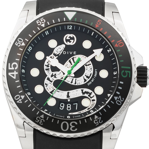 GUCCI グッチ DIVE ダイブ YA136217-SP クォーツ メンズ(ブラック