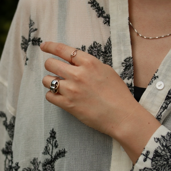 HERMES エルメス ドゥザノー リング 9号 ユーズド 中古(コンビ