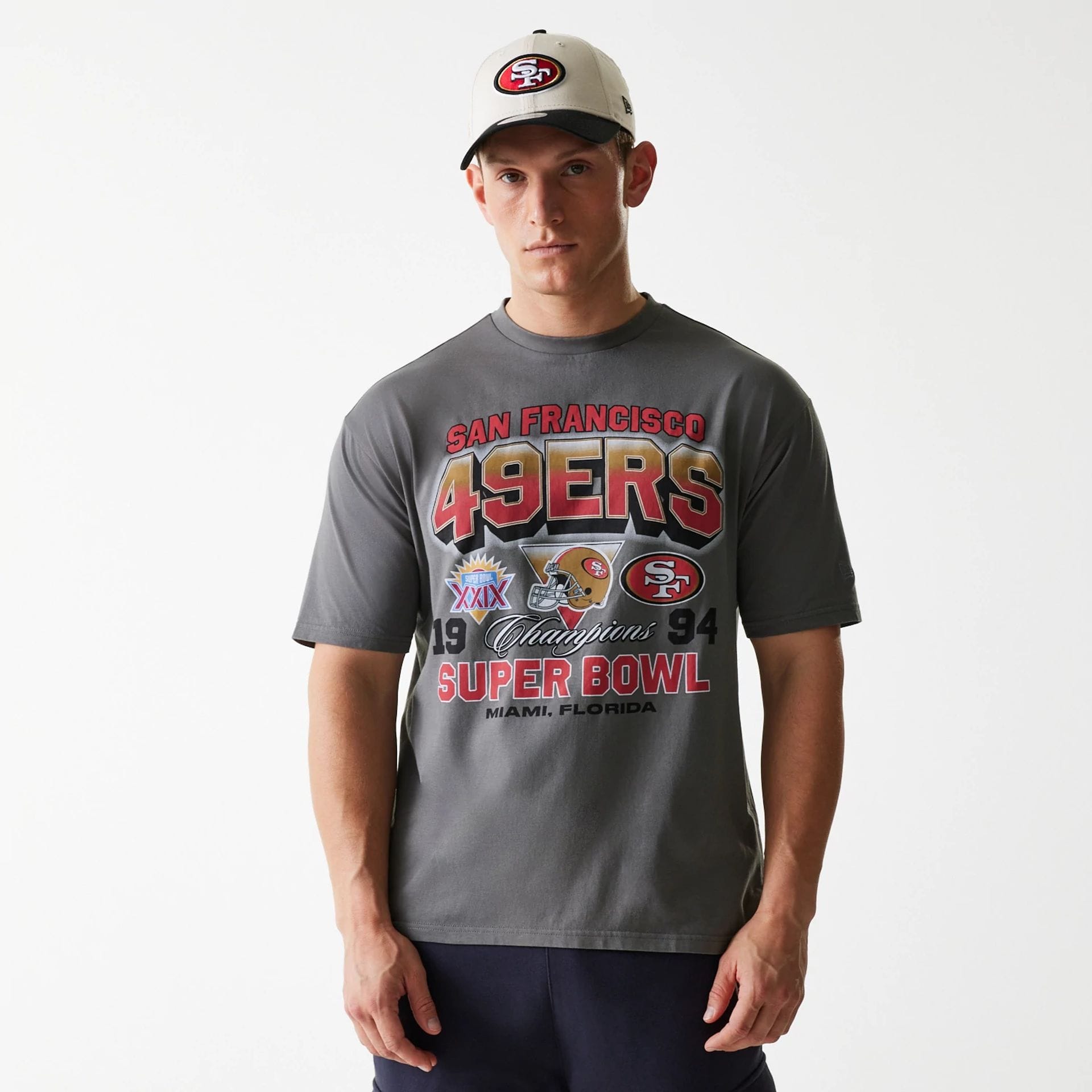 NFL Washed Super Bowl San Francisco 49ers Grey Oversized T-Shirt
