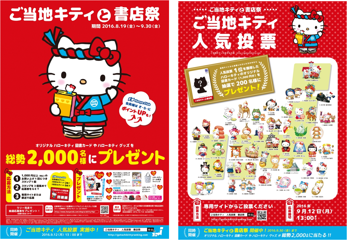 限定グッズプレゼント＆ご当地キティ人気投票も！「ご当地キティと書店