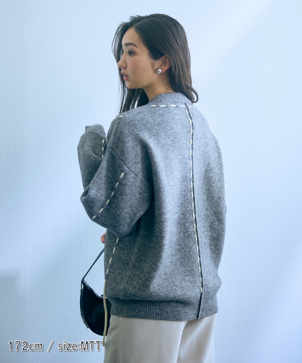 高身長 ハンドステッチニットプルオーバー（トールサイズ）Essenave