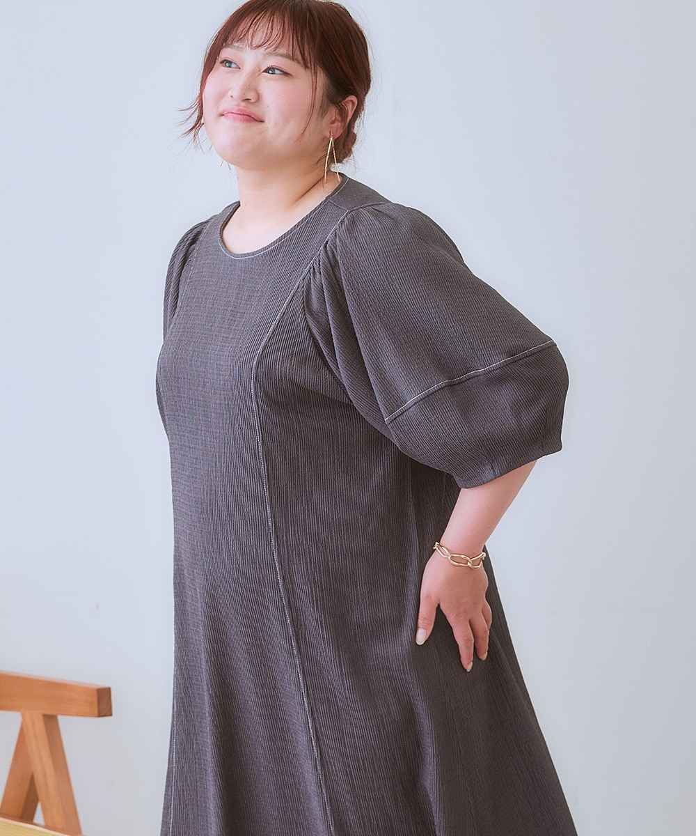 ランタンスリーブロング丈ワンピース 通販【ニッセン】