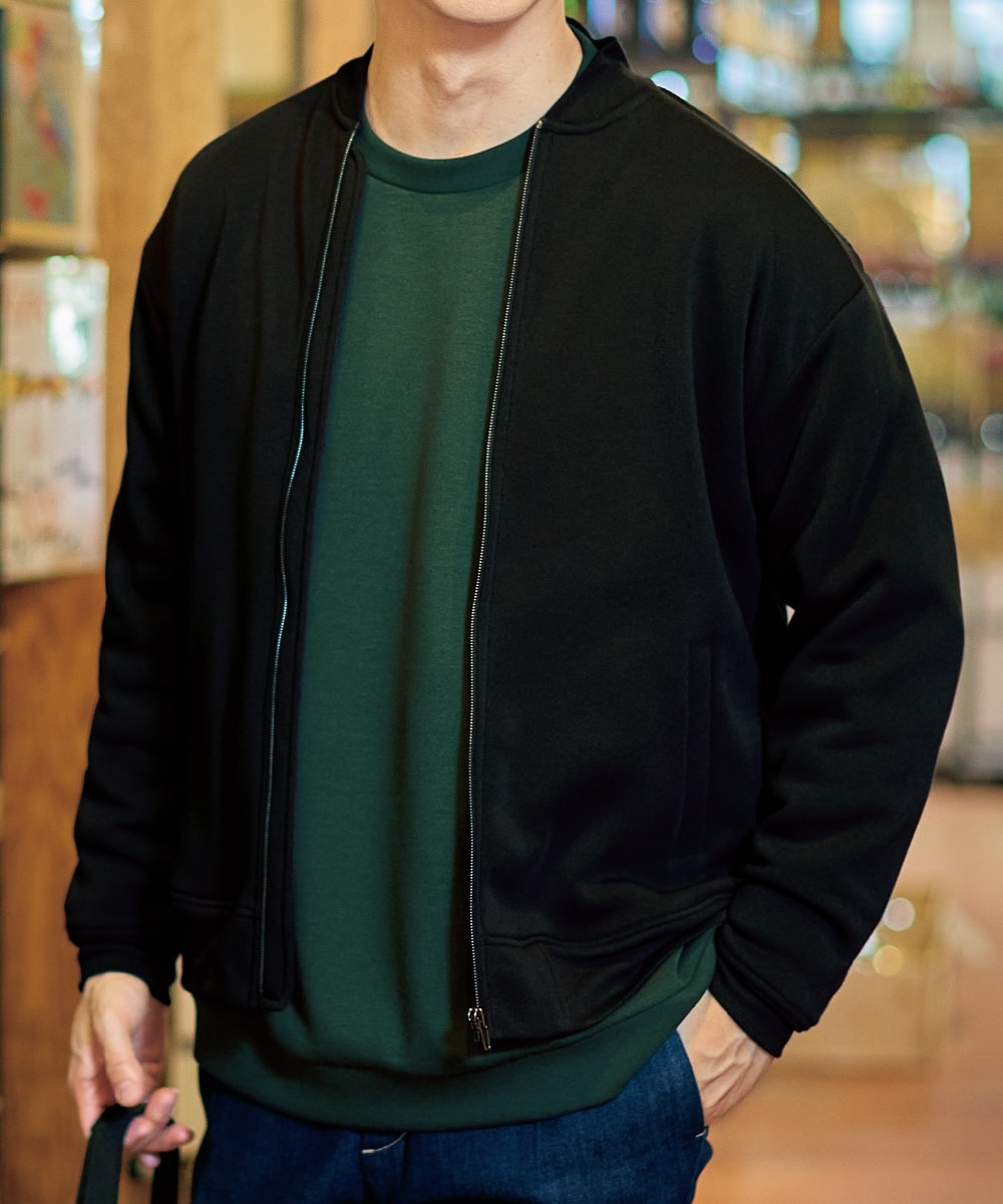 裏起毛カットソージップアップブルゾン 通販【ニッセン】