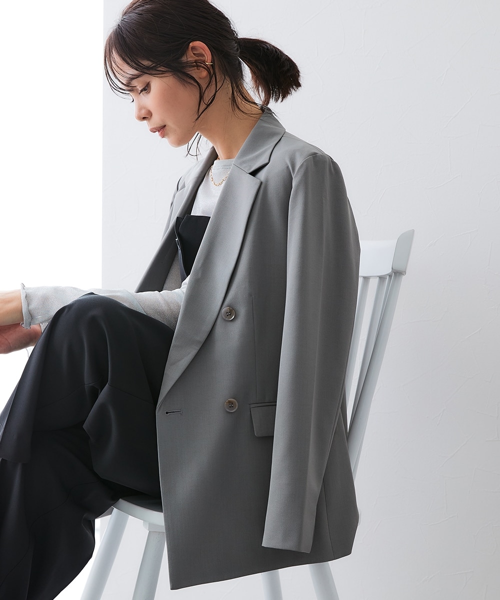 みさとさんコラボ】ダブルブレストテーラードジャケット（しわになり