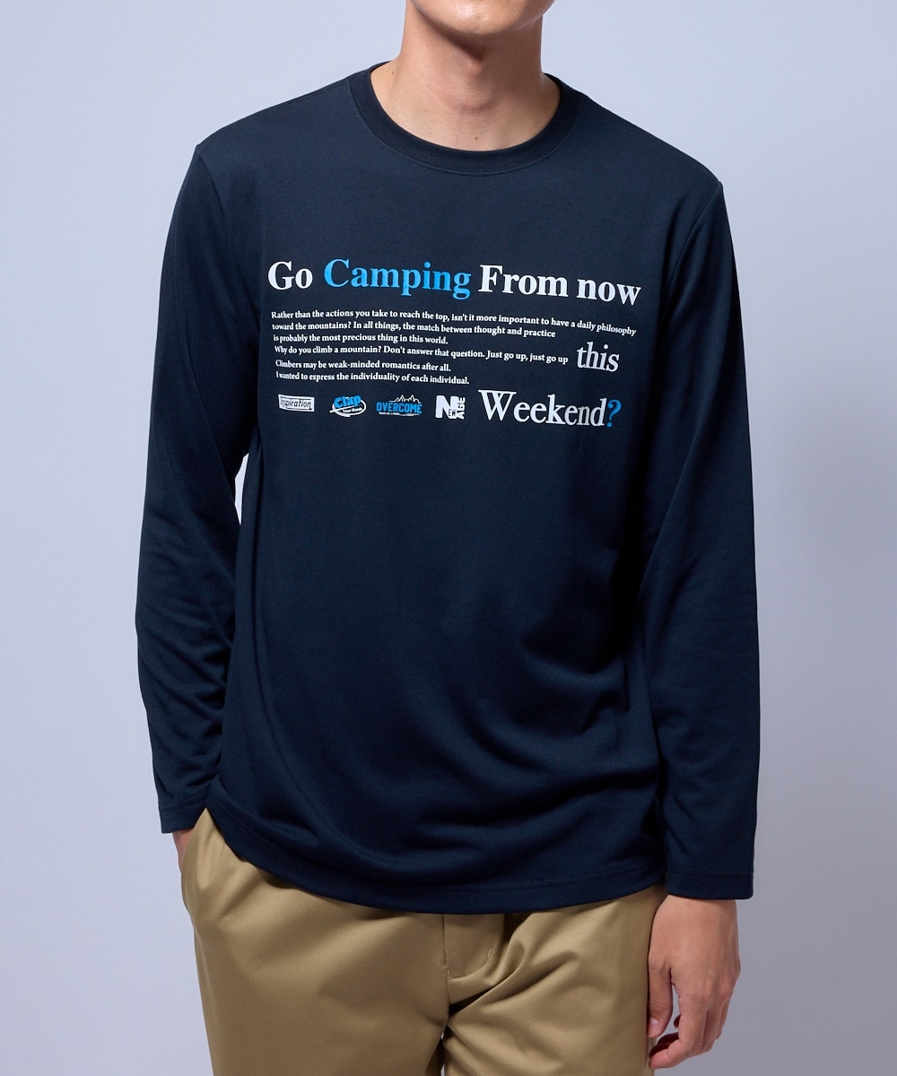 長袖プリントTシャツ（アウトドア柄）【3L以上お腹ゆったり】 通販