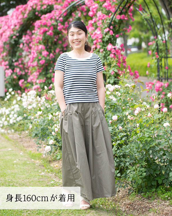 有料パターン】前タックキュロットパンツ