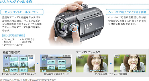 HDR-HC9 特長 : 豊富なマニュアル操作 | デジタルビデオカメラ