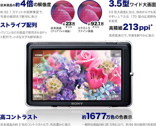 DSC-T700 特長 : 3.5型エクストラファイン液晶 | デジタルスチルカメラ