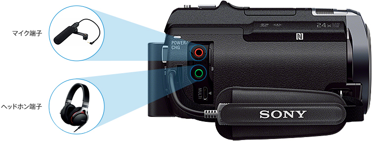 HDR-PJ800 特長 : 高音質機能 | デジタルビデオカメラ Handycam