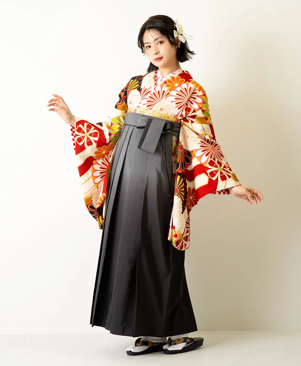 レンタル着物BBB446×袴GRB040 | 【京都さがの館】卒業式袴レンタル