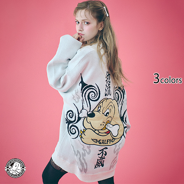 卍ドライバーズニット GALFY 143013 ガルフィー ユニセックス オーバー