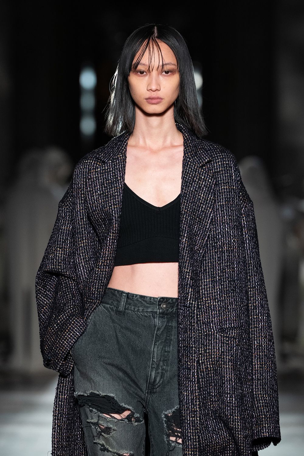 juha - 【ラスト1点】【24AW】Loop Tweed Extreme Over Coat/ループ