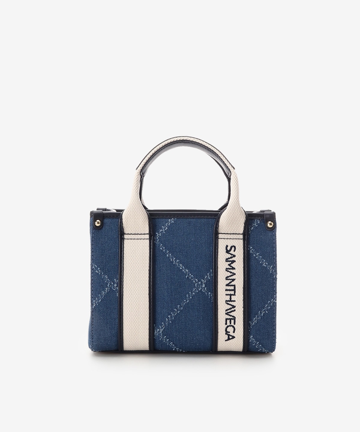 ロゴテープデニム風トート（ミニ）(FREE ブラック): SAMANTHAVEGA