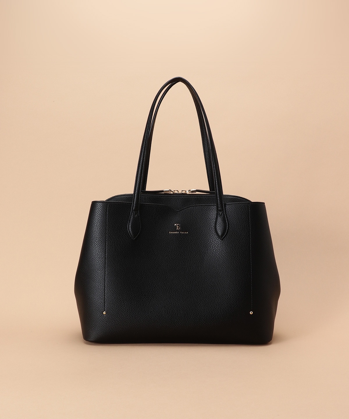 ウェーブデザインカッティングトートーバッグ(FREE ブラック