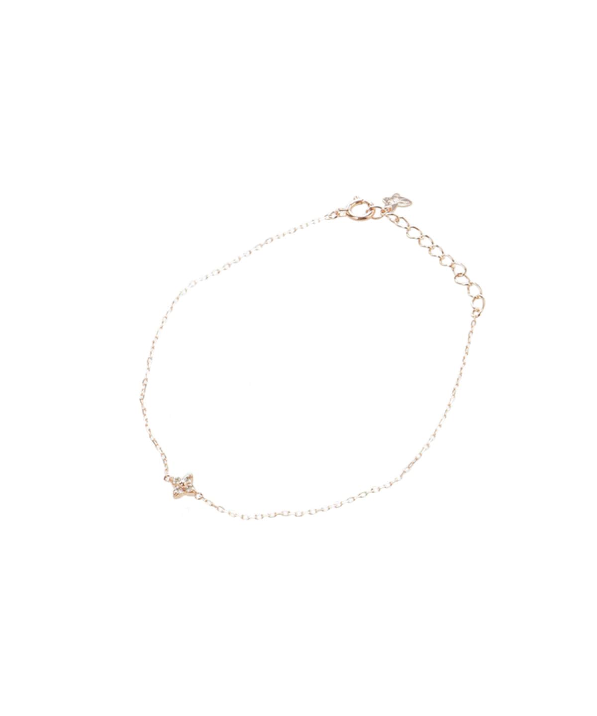 K10 WG ダイヤモンド フラワー ブレスレット(18cm K10 ホワイト