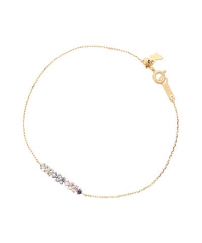 フラワーモチーフバンド ブレスレット(18cm SILVER YGメッキ