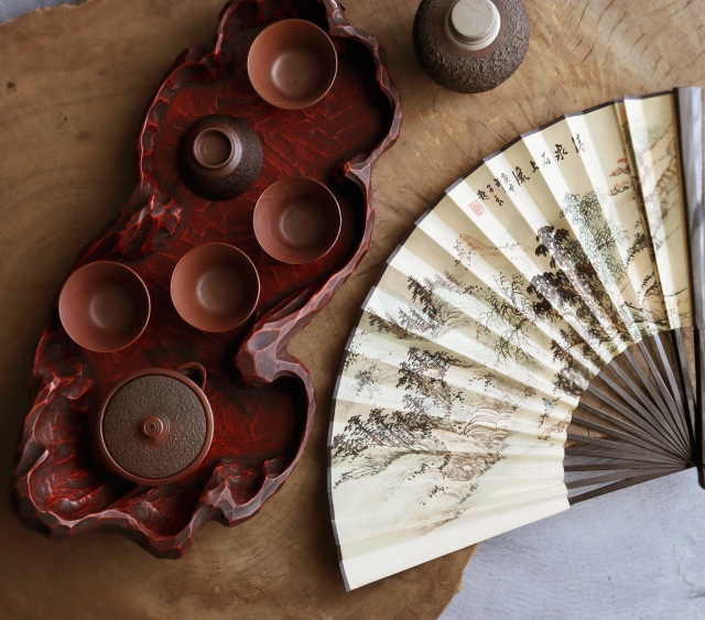 讃岐彫り茶盤 茶器 煎茶 盆栽台 木製盆 木工芸 民藝 彫刻 茶器 煎茶