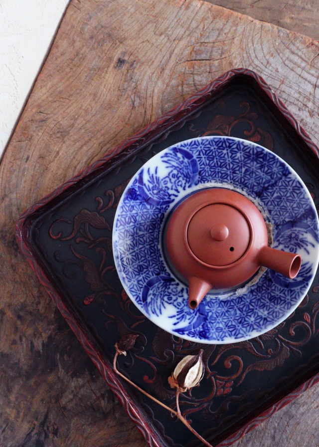 染付印判蝙蝠麻の葉紋小鉢 盃洗 茶船 和食器