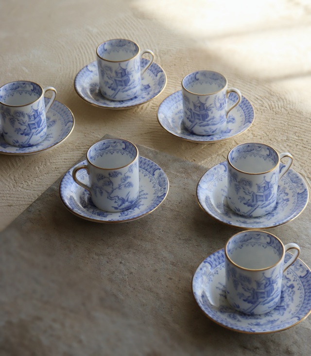 トスカン（Tuscan）ウィローパターンデミタスカップ＆ソーサー6客