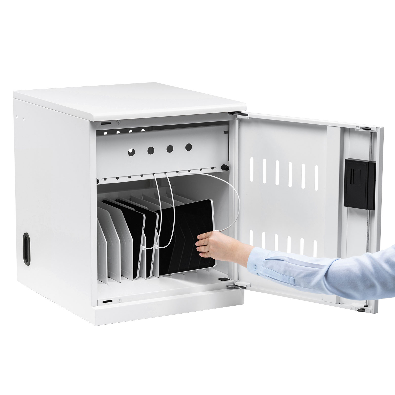 タブレット・ノートパソコンを一括で10台収納できる鍵付き保管庫を発売