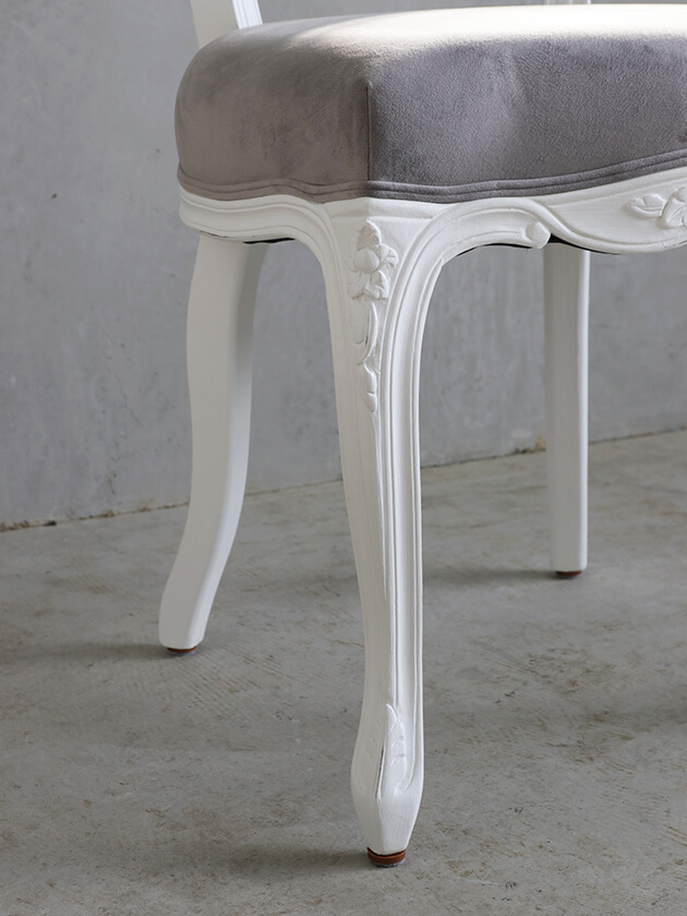 SGDダイニングチェアCHARM BDホワイト&ライトグレーベルベット