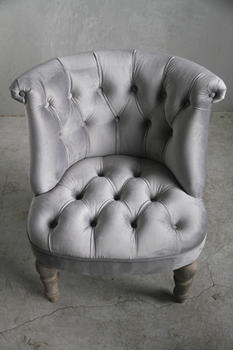 ClassicフレンチローチェアNina ライトグレーベルベット