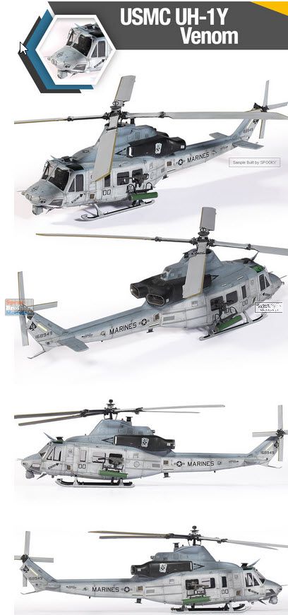 ACA12138 1:35 Academy USMC UH-1Y Venom - Sprue Brothers Models LLC