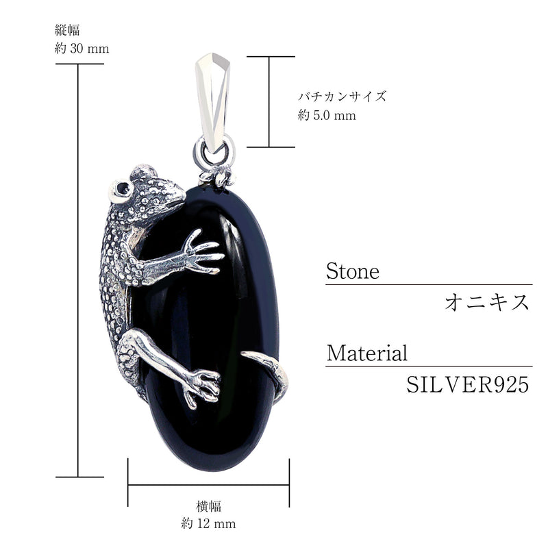 ペンダントトップ ネックレス アニマル トカゲ オニキス シルバー925