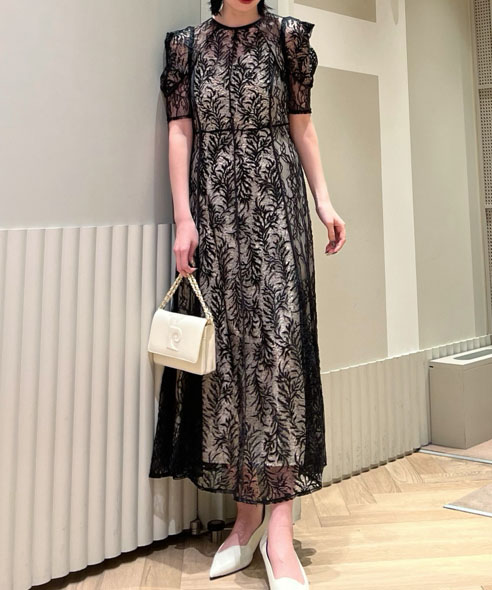 1サイズ】リーフレースパイピングドレス FRAY I.D（フレイアイディー