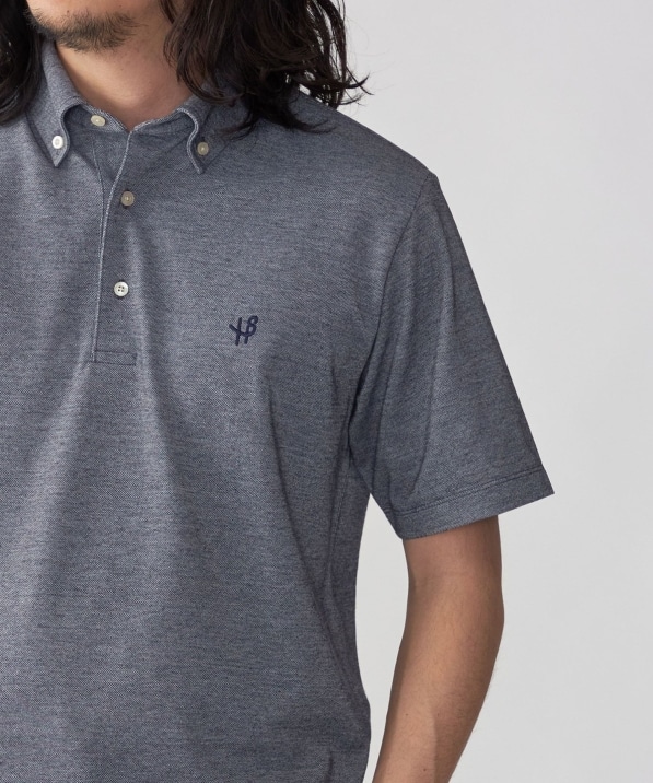 WEB限定】SHIPS:〈吸水速乾〉ドライピケ ワンポイント ロゴ ボタン