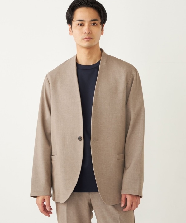 一部追加予約》SHIPS Colors:〈手洗い可能〉ノーカラー ジャケット