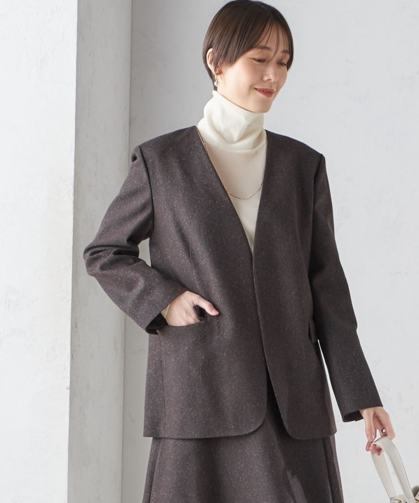 ヘリンボーン ツイード カラーレス ジャケット｜ SHIPS 公式サイト