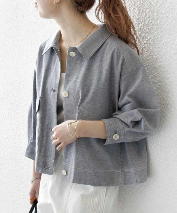 SHIPS any:〈洗濯機可能〉オックス ステッチ ショート シャツ