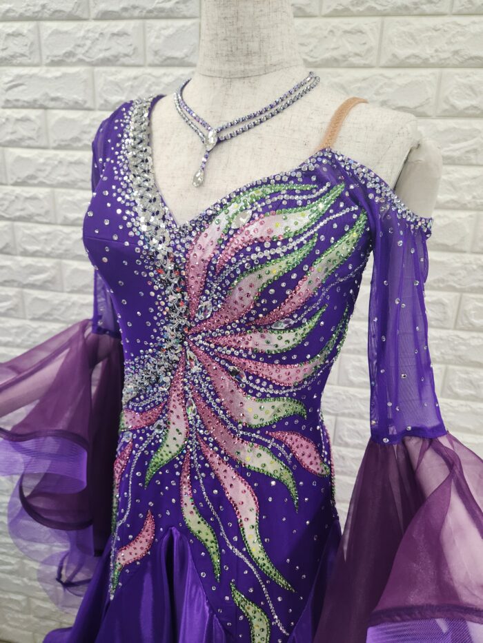 試着・レンタル・購入】社交ダンスドレス Lサイズ パープル