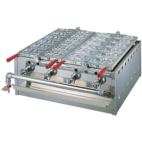 蜜元研究所 蜜元式 焼饅頭機 2連 都市ガス 鯛焼 - 調理器具のSHOKUBI