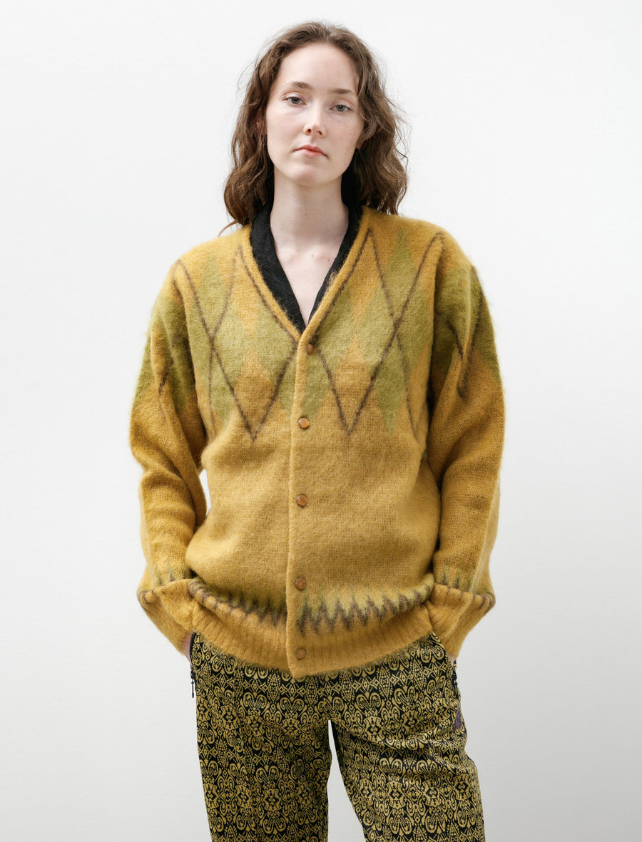 Needles Mohair Cardigan Argyle Mustard – Neighbour