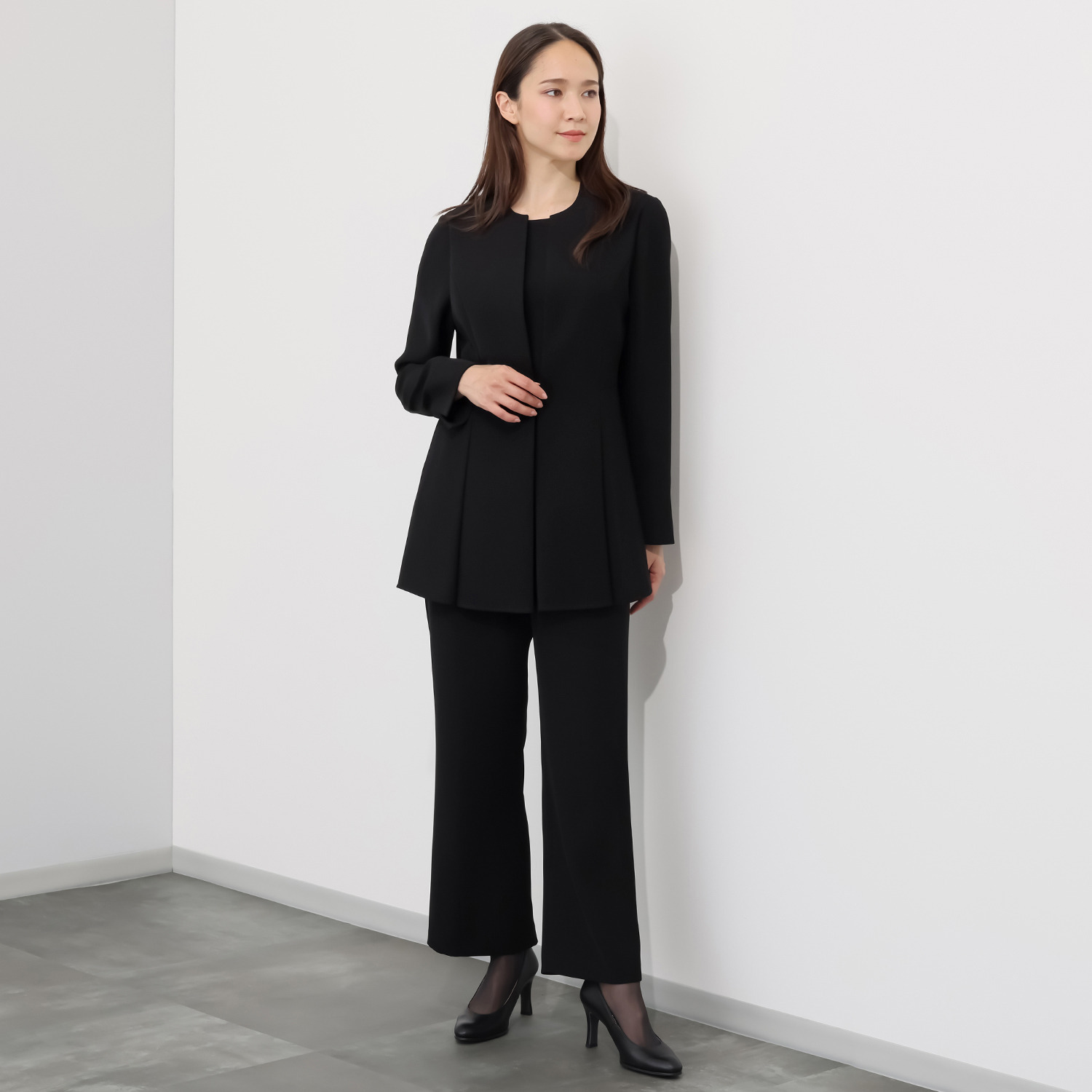 ニュイ ブラックフォーマル 洗える ジャケットパンツスーツ- ショップ