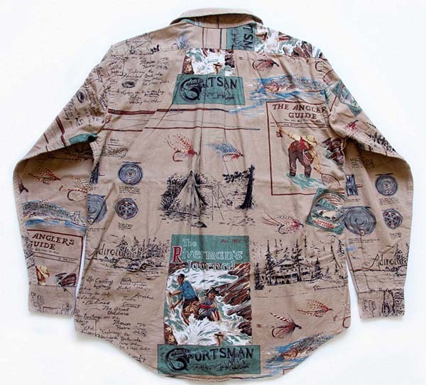 80s USA製 ポロ ラルフローレン アウトドア柄 コットンシャツ ボーイズ