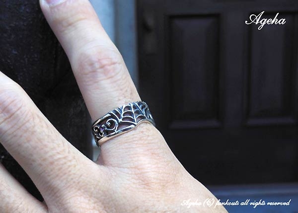 Ageha FUNKOUTS (アゲハ) トワル シルバー リング 蜘蛛の巣 蝶 カラー