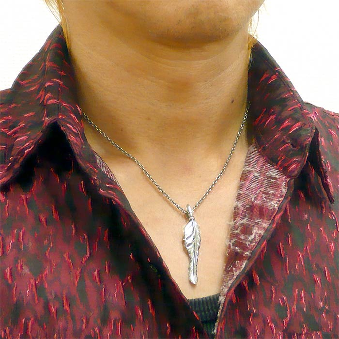 K-SMITH【ケースミス】シルバー ネックレス フェザー 羽根 ペンダント