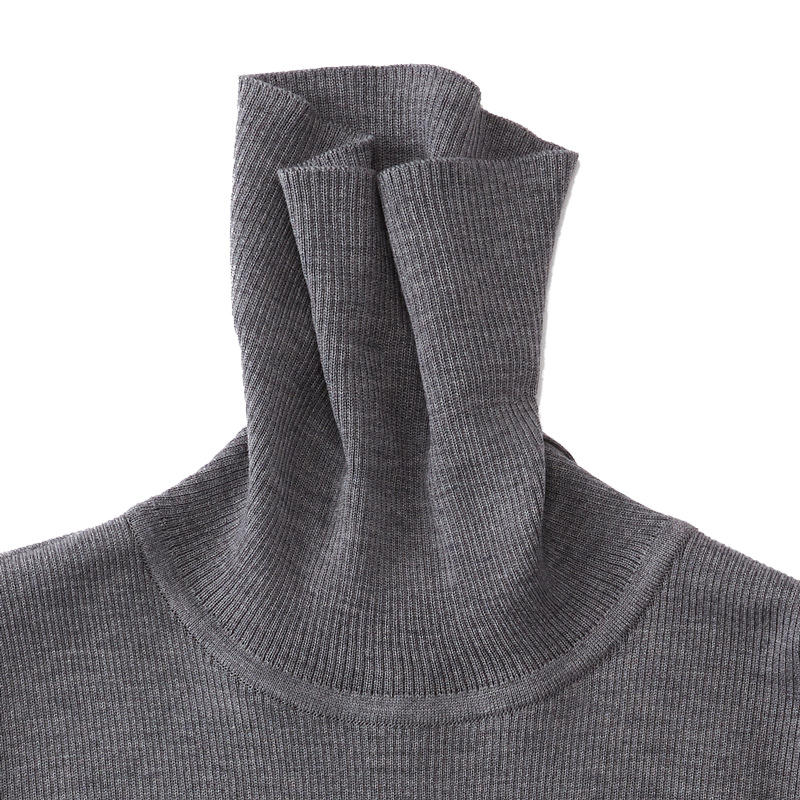 リブタートルニット グレー | SINME