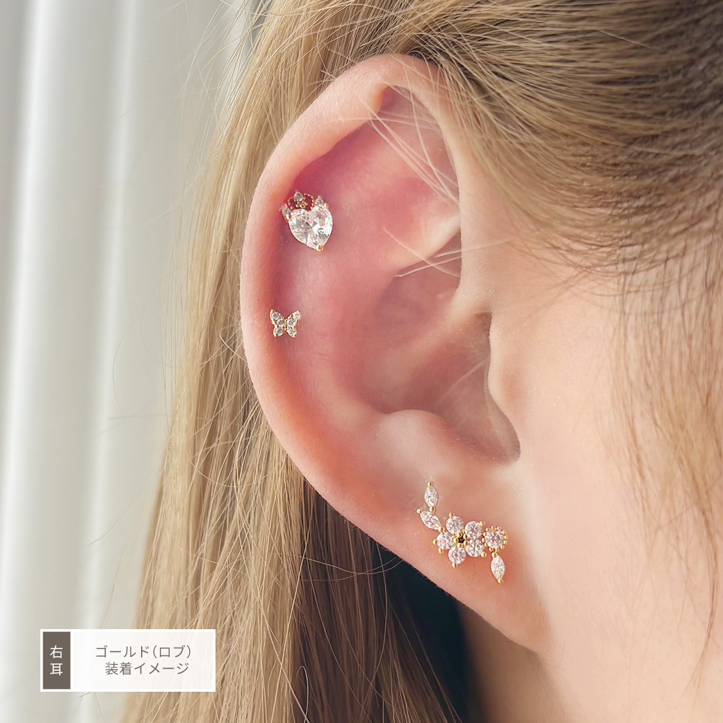 14G 16G ］繊細なデザインが大人可愛いフラワー リーフ デザイン 花