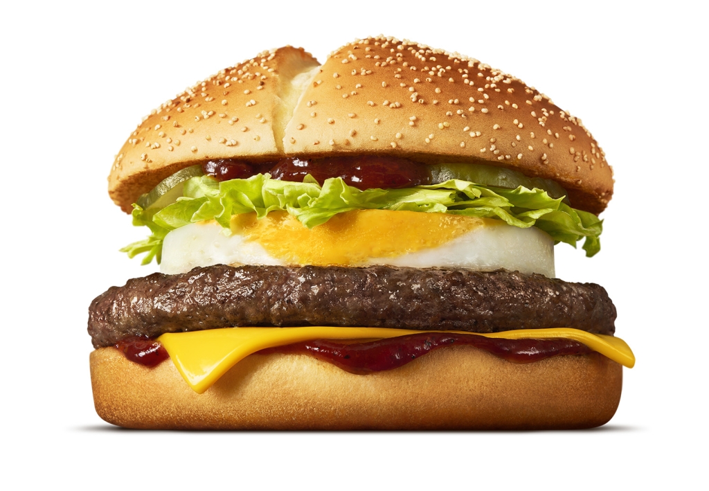 サムライマック「和風バーベキュー たまご肉厚ビーフ」「にんにく ザク