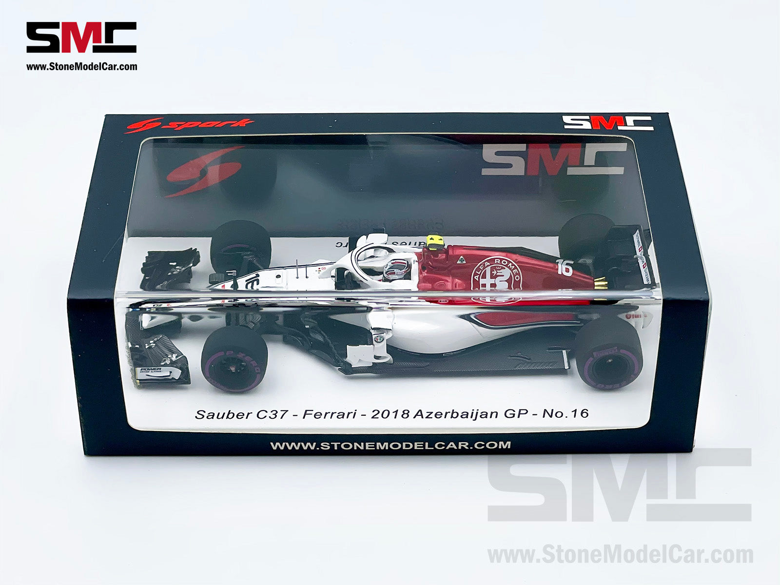 1:43 Spark Alfa Romeo C37 #16 Charles Leclerc Azerbaijan 6th 2018