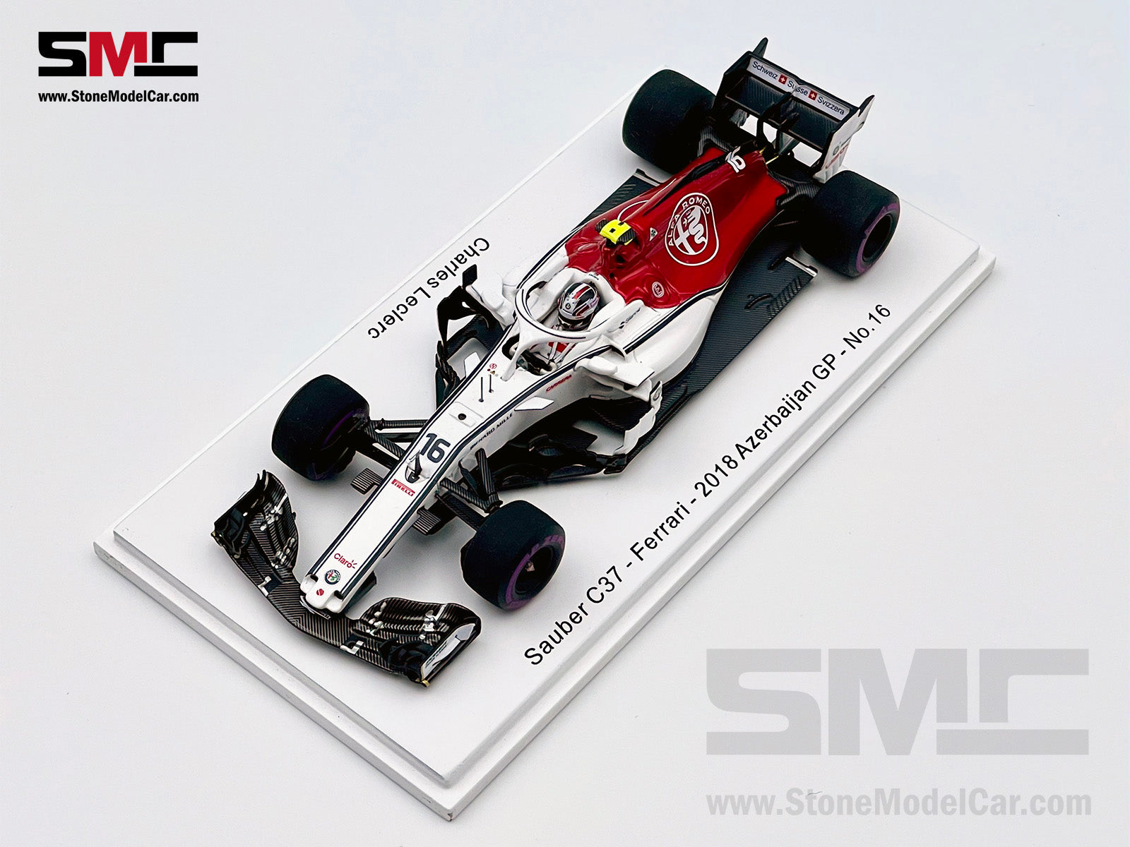 1:43 Spark Alfa Romeo C37 #16 Charles Leclerc Azerbaijan 6th 2018
