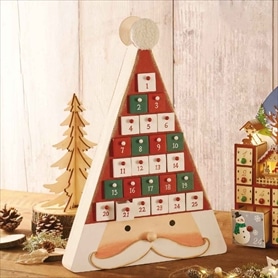 木製アドベントカレンダーホワイト 高さ43cm