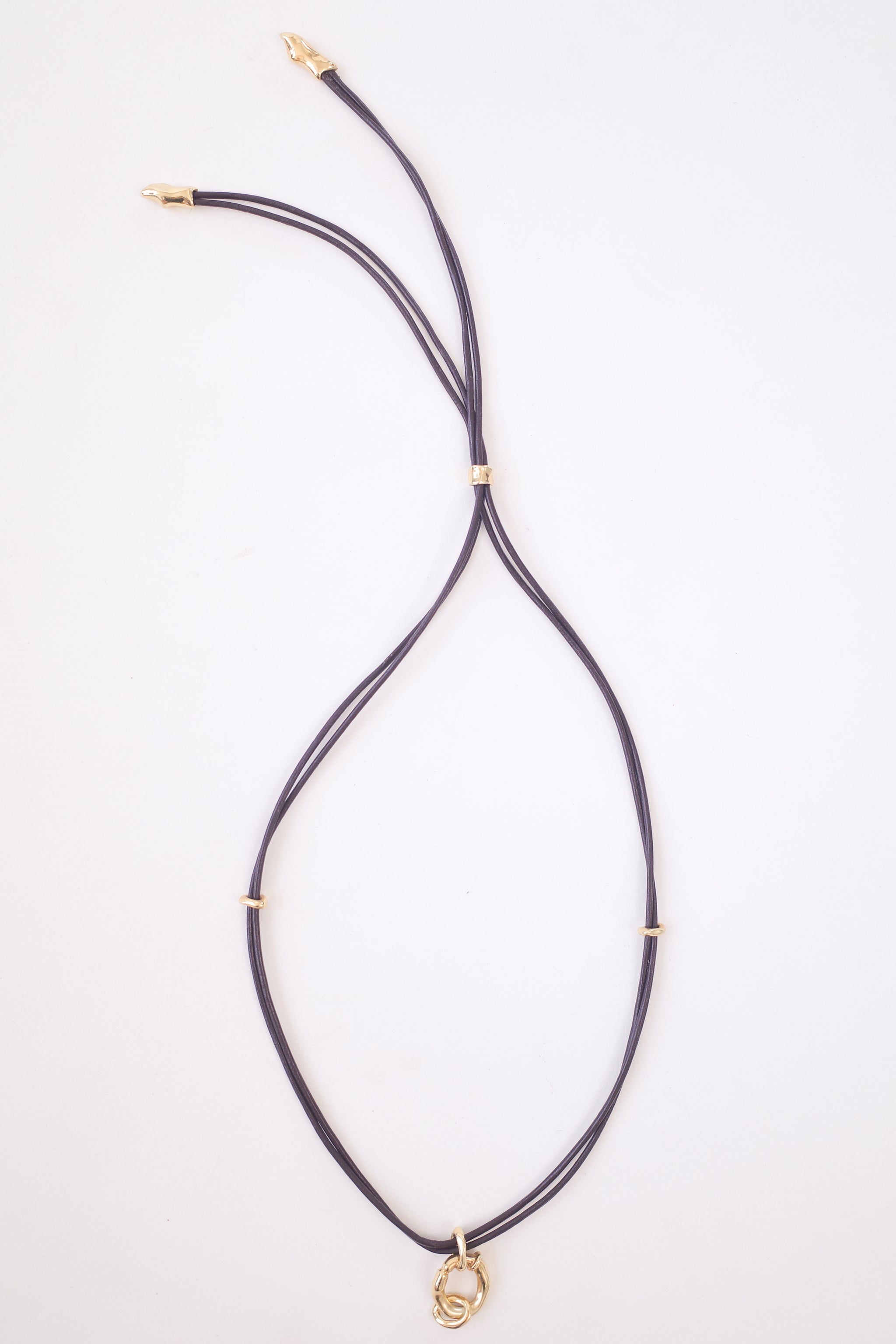 VOID LEATHER NECKLACE GOLD – STRONG