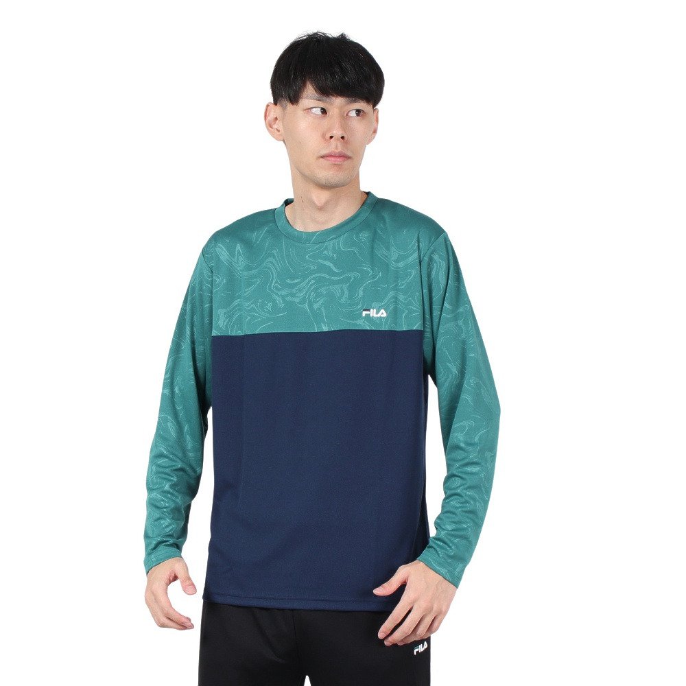 フィラ（FILA）（メンズ）テニスウェア 長袖エンボス切替Tシャツ FM6906-29