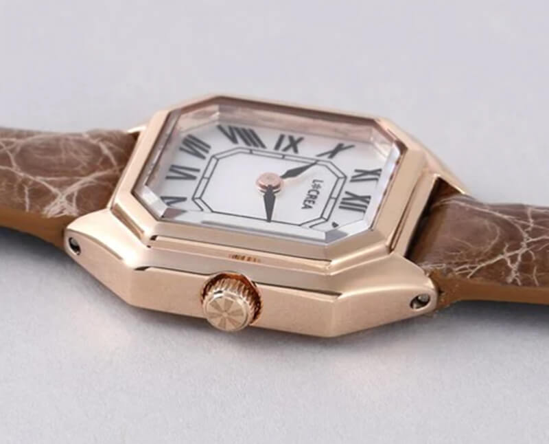 LCREA(ルクレア) CARRE ソーラー腕時計 LC2004-PGCMO 本ワニ革 モカ